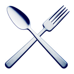 Fototapeta premium Crossed Fork and Spoon Silverware