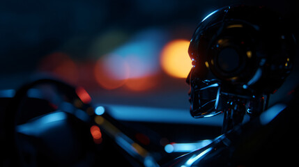 Fototapeta premium Artificial intelligence controlling smart car