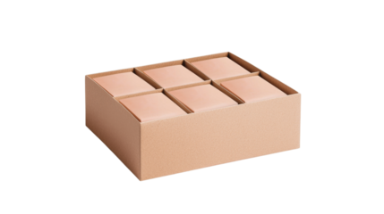 Minimalist Cork Storage Box with Six Compartments for Organized Living Spaces