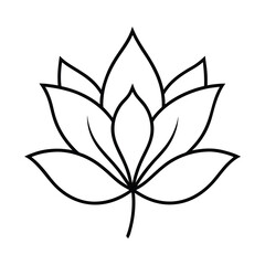 Simple Line Art Lotus Flower Design