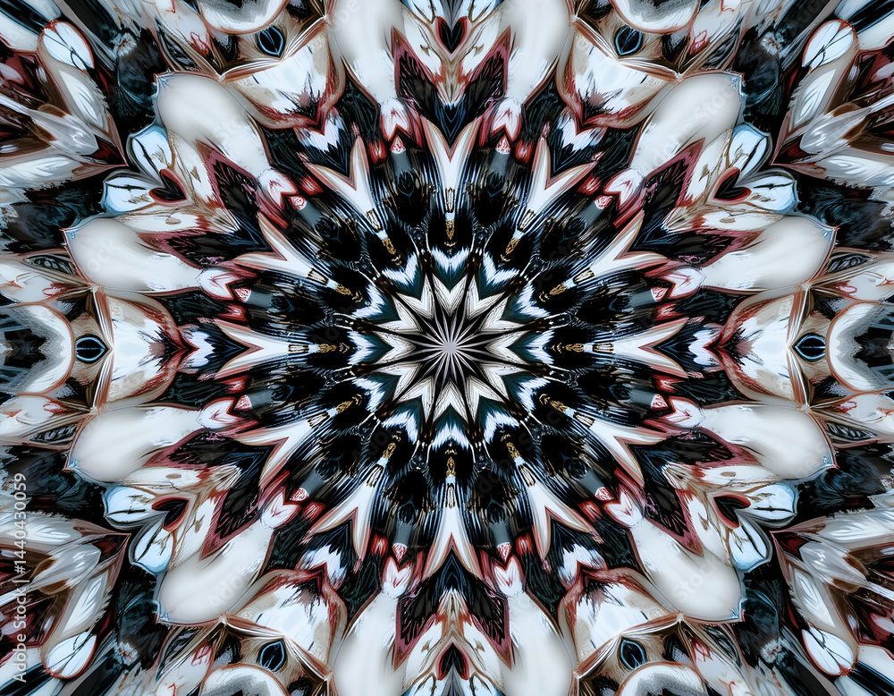 Poster intricate circular pattern - symmetrical star design