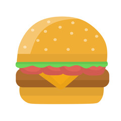hamburger on a white. fast food vector