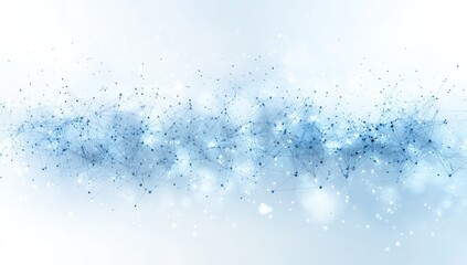 Fototapeta premium Abstract blue network, nodes, connections, glowing