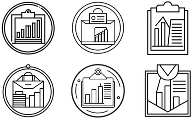 Business Growth Report Icons Set