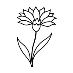 Simple Line Drawing of a Flower