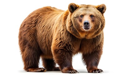 Fototapeta premium Big brown bear isolated on white background