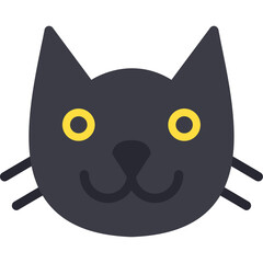 Black Cat Flat Icon