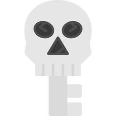 Skeleton Key Flat Icon