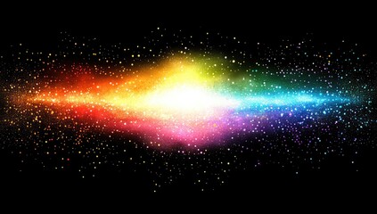 Fototapeta premium A vibrant, cosmic nebula with rainbow hues