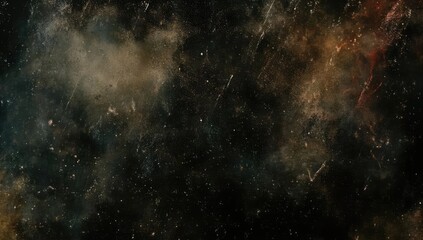 Obraz premium Cosmic nebula with swirling gas and dust clouds, scattered stars in a dark expanse