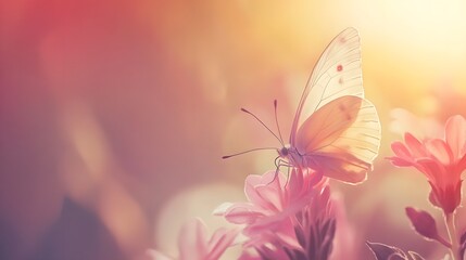 Close-Up of Butterfly on Flower for Modern Nature Art