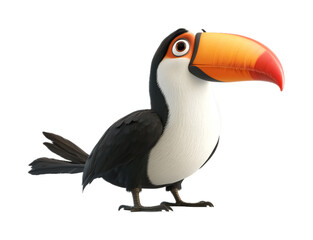 Fototapeta premium Toucan for Exotic Bird and Nature Display - Isolated on White Background