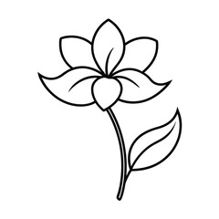 Fototapeta premium Simple Line Drawing of a Flower