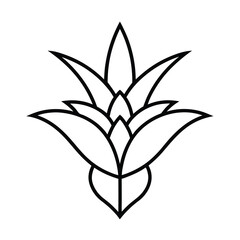 Geometric Pineapple Line Art Design