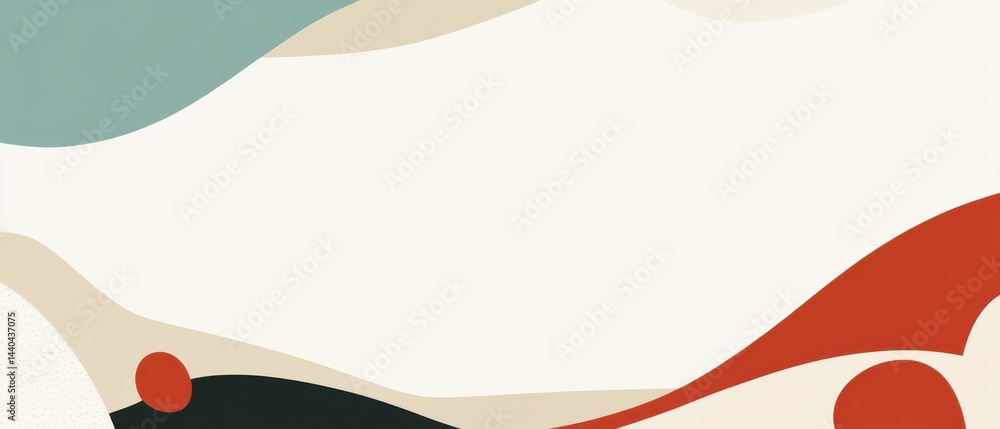 Poster abstract background with organic shapes in pastel colors, creating a modern and minimalist design fo