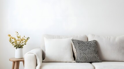 Cozy and Minimal Scandinavian-Inspired Living Room with Neutral Tones