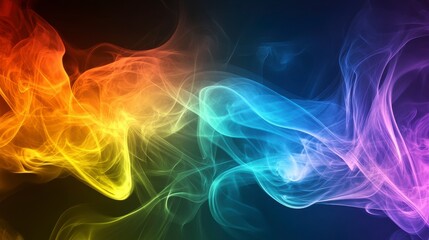 Fototapeta premium Abstract Colorful Smoke Swirls on Dark Background