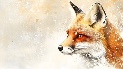 Obraz premium Close-Up Red Fox in Snow for Wildlife Art Design
