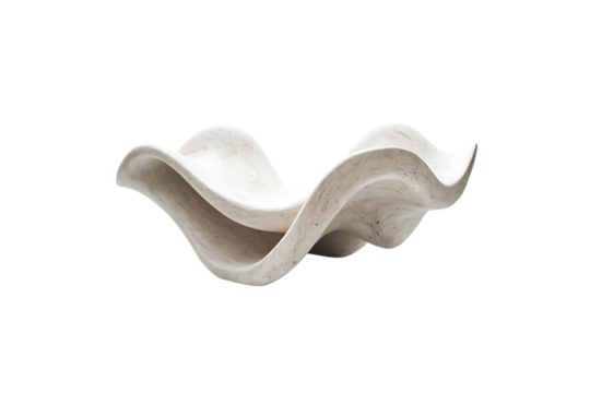 Elegant infinity loop sculpture in light stone on a transparent background