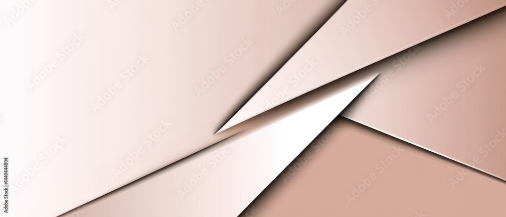 Poster abstract rose gold geometric background with sharp edges and shadows creating a modern, elegant, and