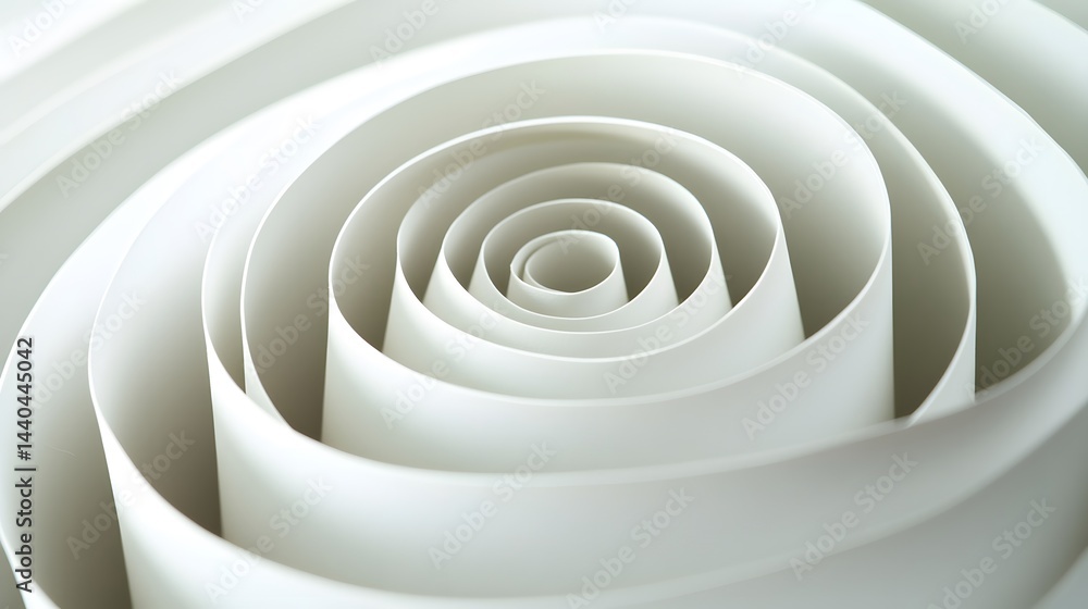Poster abstract close-up of concentric white circles, creating a swirling, three-dimensional effect. the sm