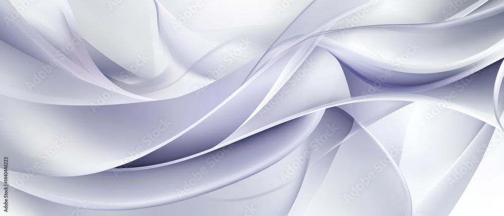 Poster abstract flowing light purple and white waves background with smooth curves and elegant design for m