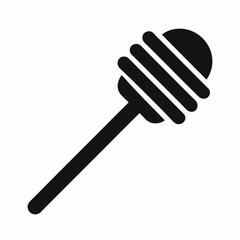  honey dipper black silhouette icon on white background