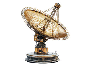 Isolated Rusty Gold Satellite Dish