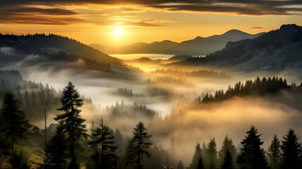 sunrise in the mountains