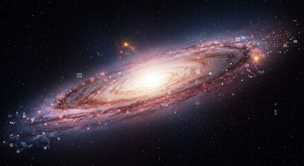 Fototapeta premium Spiral Galaxy in Deep Space: Cosmic Dust and Gas