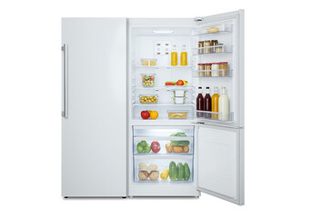 White Side-by-Side Refrigerator: Spacious & Organized