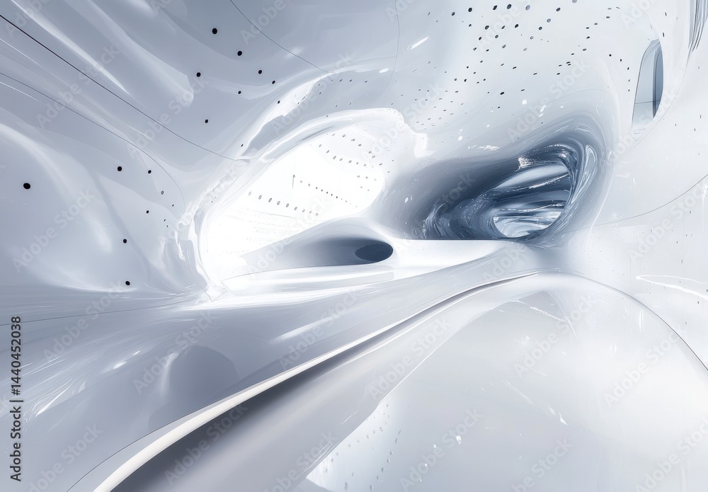 Aufkleber abstract grayscale swirling organic form with smooth lines and subtle texture