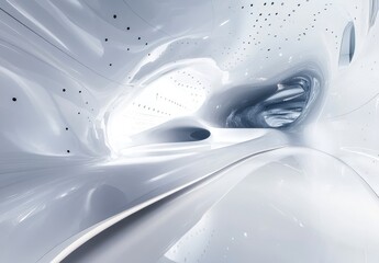 Abstract Grayscale Swirling Organic Form with Smooth Lines and Subtle Texture