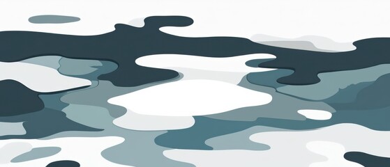 Abstract camouflage pattern in shades of blue and white, seamless vector design for textile, fabric, or background Modern and stylish concept