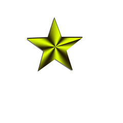 Obraz premium golden star with green ribbon
