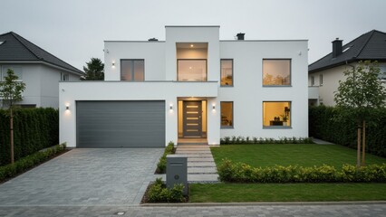 Fototapeta premium Modern house with sleek architectural details