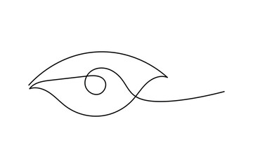 One eye in continuous one line drawing Minimalist outline vector icon
