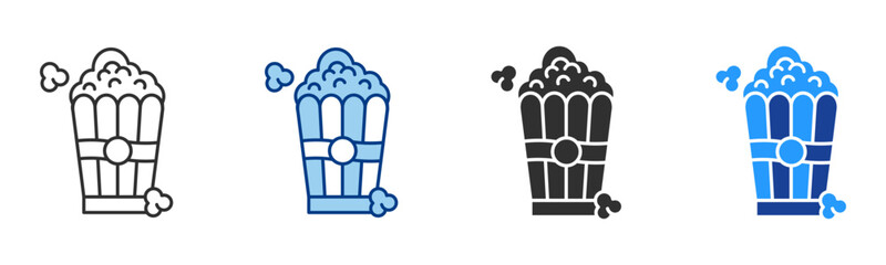 Popcorn Icon Multiple Style Vector Collection 
