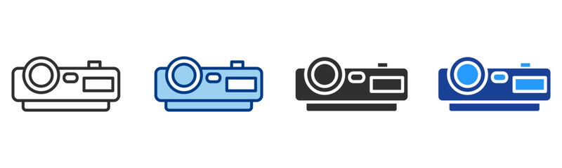 Projector Icon Multiple Style Vector Collection 