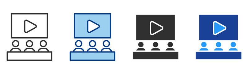 Movie Icon Multiple Style Vector Collection 