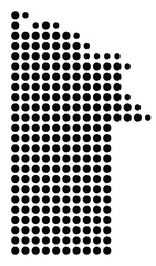 Symbol Map Of the County Dixon (Nebraska, US) showing the County with a few black dots