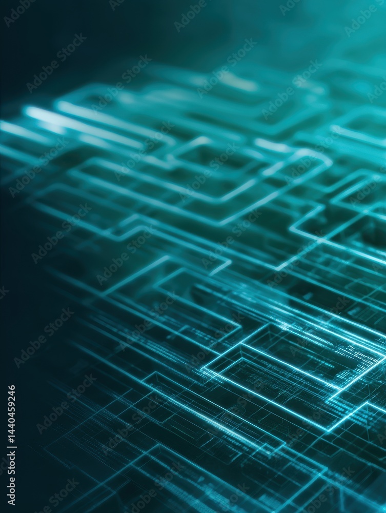 Aufkleber abstract digital lines and glowing circuits create a futuristic, technology-inspired background in s
