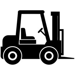 forklift loader Silhouette Vector on white background