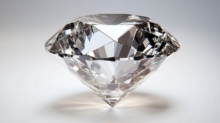 Sparkling Shiny Diamond Gem Isolated on White Background