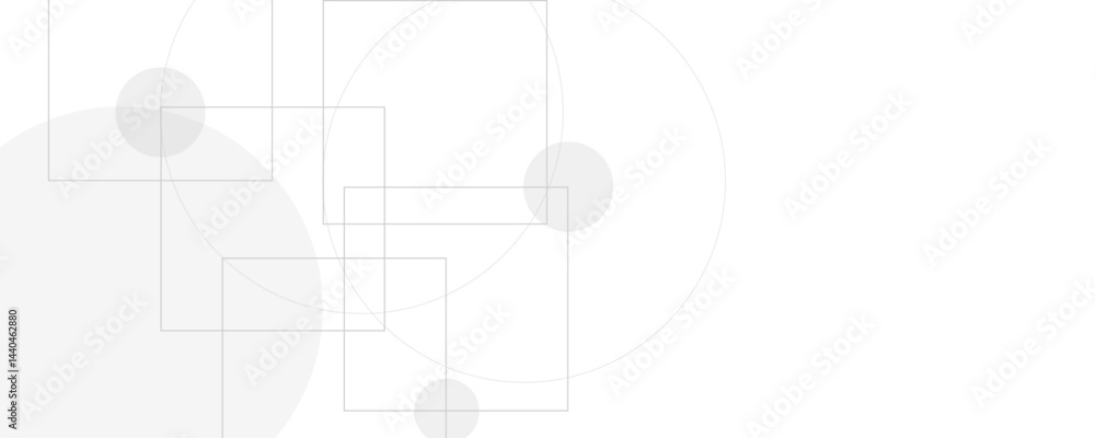 Aufkleber geometric gray color circle line and square line abstract background. communication technology and n