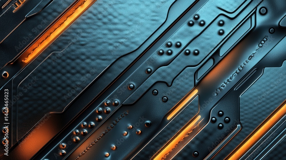 Poster this abstract metallic background highlights a futuristic design with shimmering surfaces and high-t