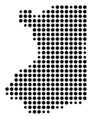 Symbol Map Of the County Erie (New York, US) showing the County with a few black dots