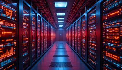 Corridor Packed With Multiple Server Units