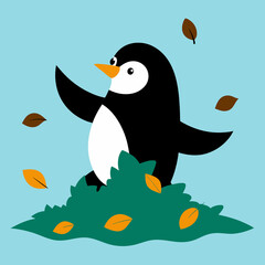 penguin with ice cream