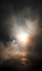 Fototapeta premium Luminous spectacle of a misty ethereal expanse with a subtle interplay of light and shadow